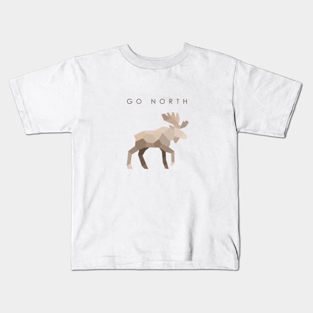 Go North - Elk (light) Kids T-Shirt by MikeDrago